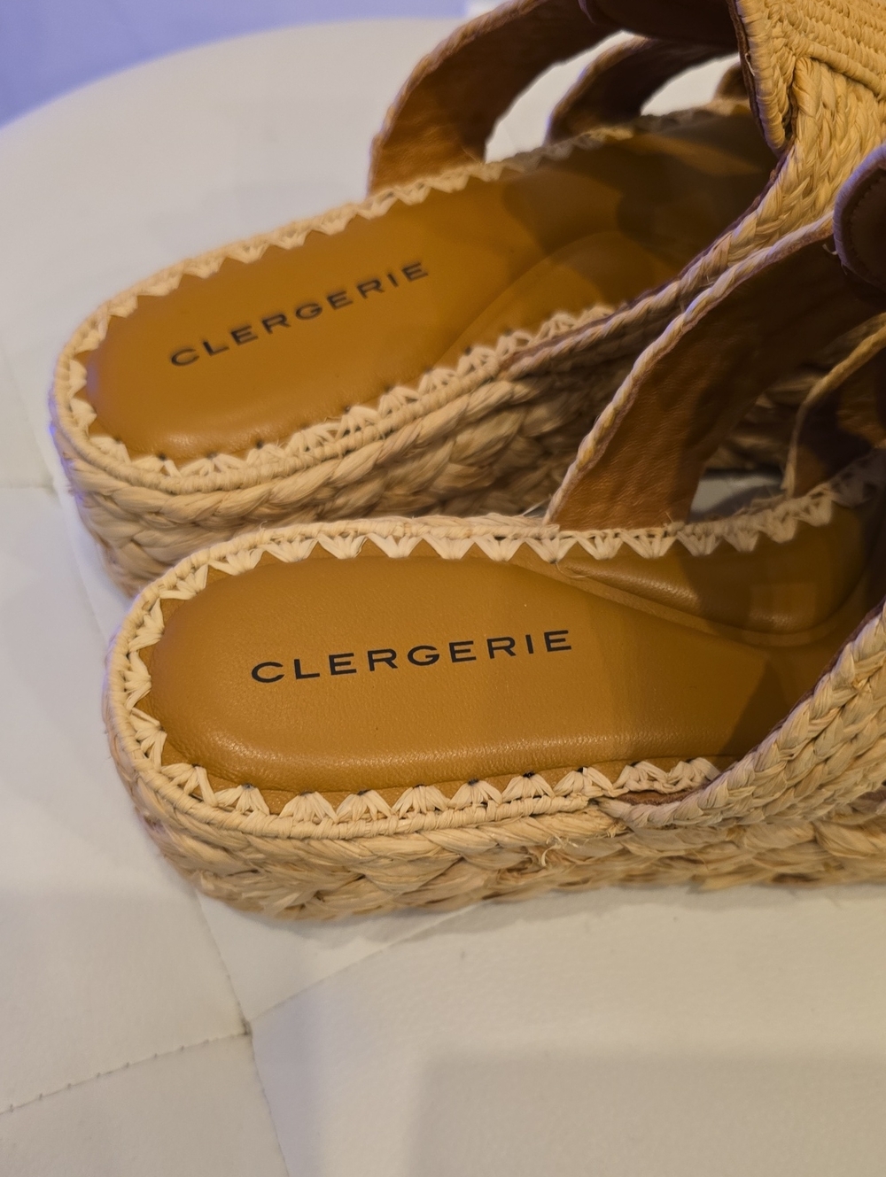 Clergerie Aralia Woven Platform Slides Sandals Shoes BRAIDED Rattan NEW 9 39 - Picture 4 of 9